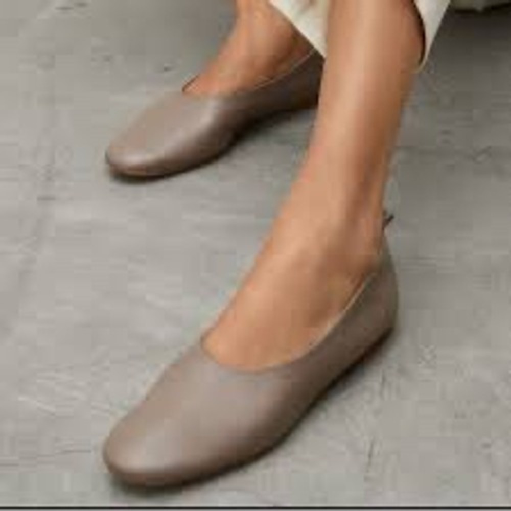 Everlane Italian Leather The Day Glove in Mocha Ballet Flats Made in Italy 8.5
